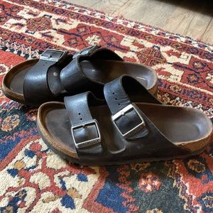 Black leather Birkenstocks Size 37